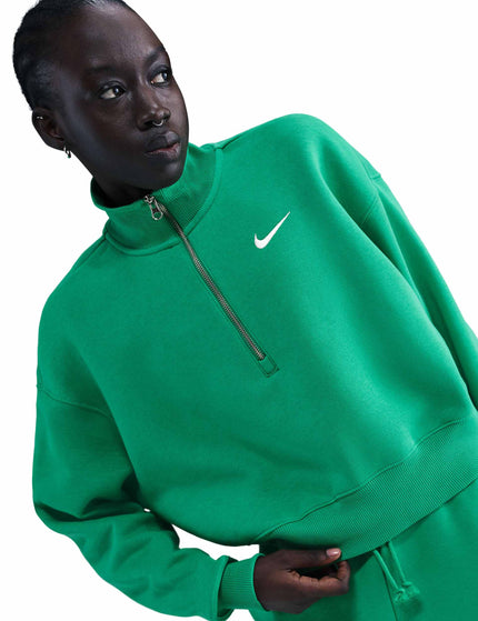 Nike Sportswear Phoenix Fleece Cropped Sweatshirt - Stadium Green/Sailimage2- The Sports Edit