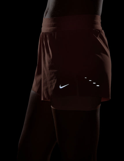 Nike Swift Dri-FIT Mid-Rise 2-in-1 Running Shorts - Orange Pulse/Reflective Silverimages2- The Sports Edit
