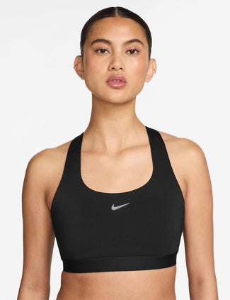 Swift High-Support Lightly Lined Sports Bra - Black/Reflective Silver