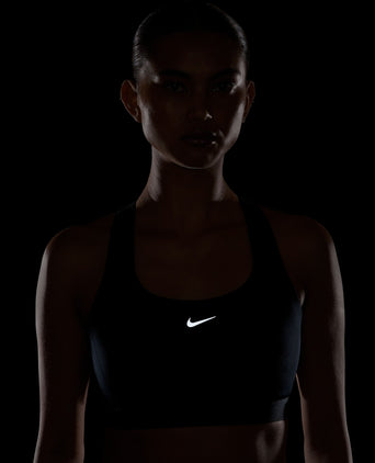 Swift High-Support Lightly Lined Sports Bra - Black/Reflective Silver