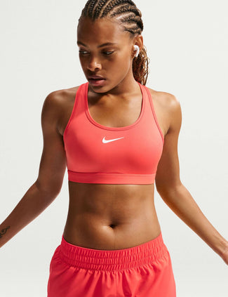 Swoosh Medium Support Bra - Light Crimson/White