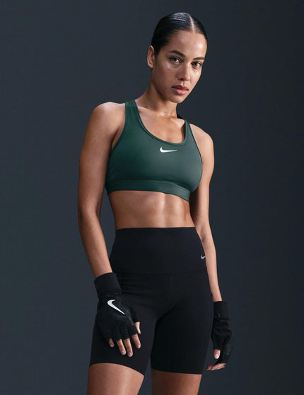Nike Swoosh Medium Support Bra - Vintage Green/Whiteimage1- The Sports Edit