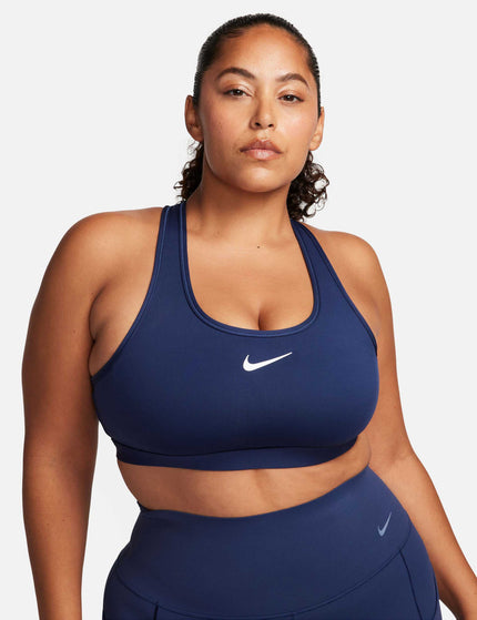 Nike Swoosh Medium Support Bra - Midnight Navy/Whiteimage1- The Sports Edit