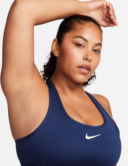 Nike Swoosh Medium Support Bra - Midnight Navy/Whiteimage3- The Sports Edit