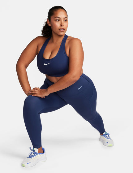 Nike Swoosh Medium Support Bra - Midnight Navy/Whiteimage5- The Sports Edit