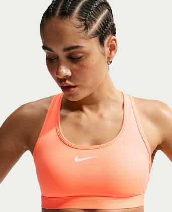 Swoosh Medium Support Bra - Orange Pulse/White