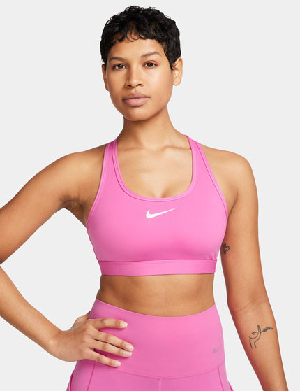 Nike Swoosh Medium Support Bra - Playful Pink/Whiteimage1- The Sports Edit