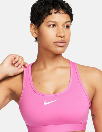 Nike Swoosh Medium Support Bra - Playful Pink/Whiteimage3- The Sports Edit