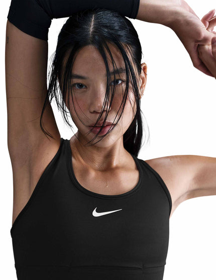 Nike Swoosh Pocket Medium-Support Sports Bra - Black/Whiteimage4- The Sports Edit