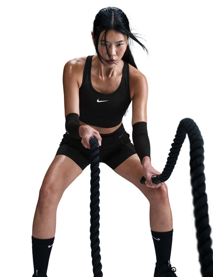 Nike Swoosh Pocket Medium-Support Sports Bra - Black/Whiteimage6- The Sports Edit
