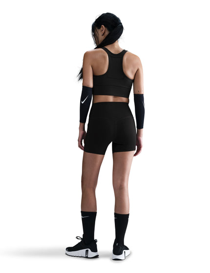 Nike Swoosh Pocket Medium-Support Sports Bra - Black/Whiteimage8- The Sports Edit