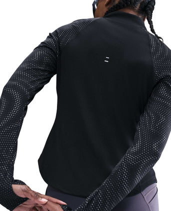 Tempo Flash 1/4-Zip Running Top - Black/Reflective Silver