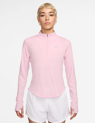 Tempo Swoosh Run Dri-FIT 1/4-Zip Top - Pink Foam/White