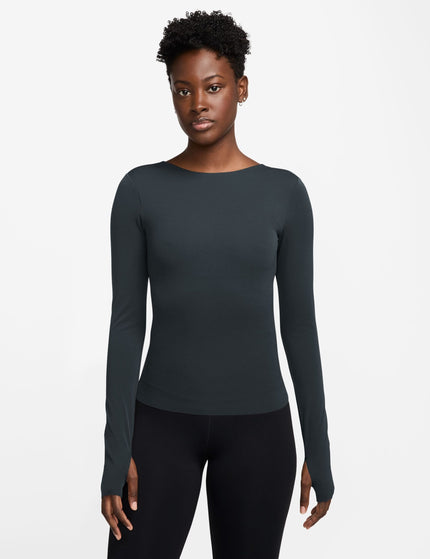 Nike Zenvy Dri-FIT Long-Sleeve Top - Seaweed/Whiteimages1- The Sports Edit