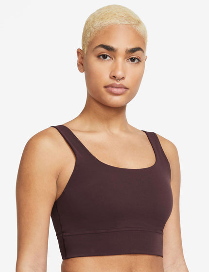 Nike Zenvy Longline Bra - Burgundy Crush/Sailimage1- The Sports Edit