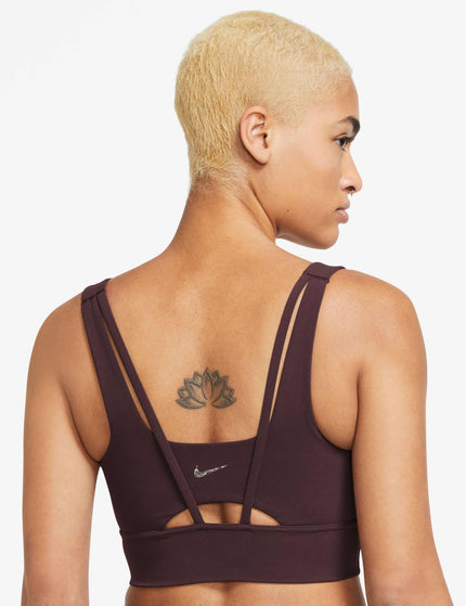 Nike Zenvy Longline Bra - Burgundy Crush/Sailimage2- The Sports Edit