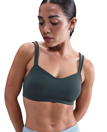 Zenvy Strappy Sports Bra - Seaweed/White