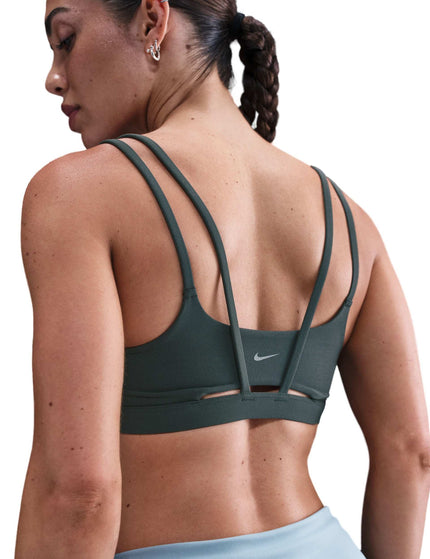 Nike Zenvy Strappy Sports Bra - Seaweed/Whiteimages2- The Sports Edit