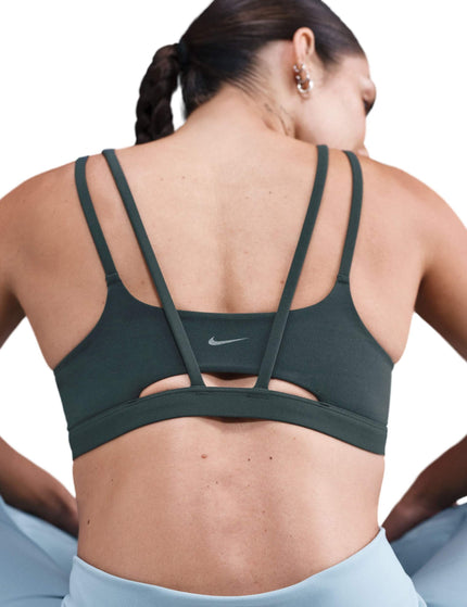 Nike Zenvy Strappy Sports Bra - Seaweed/Whiteimages3- The Sports Edit