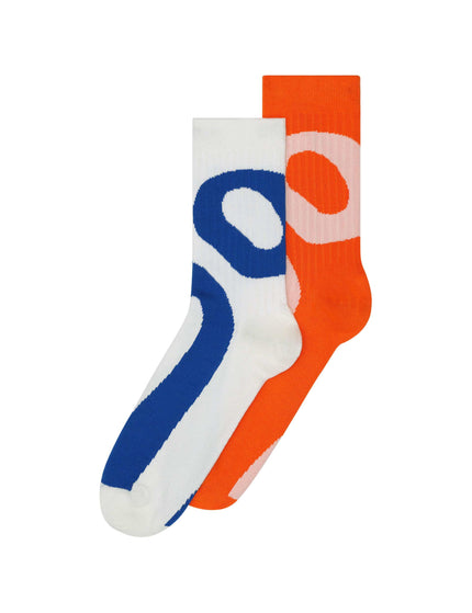 ON Running Liquid Logo Sock High 2P - Ivory/Flameimage1- The Sports Edit