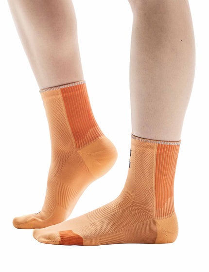 ON Running Performance Run Sock Mid - Tangerine/Flameimage2- The Sports Edit