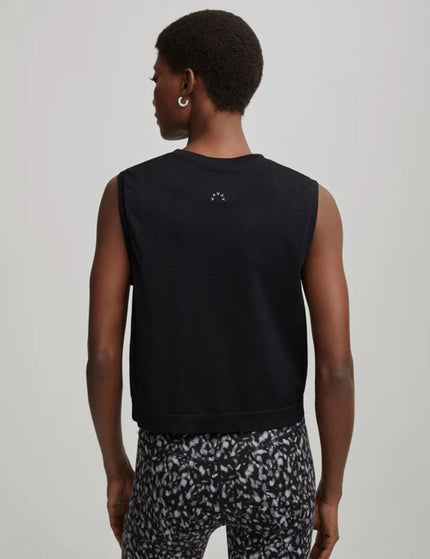 Varley Page Seamless Crop Tank - Blackimage2- The Sports Edit