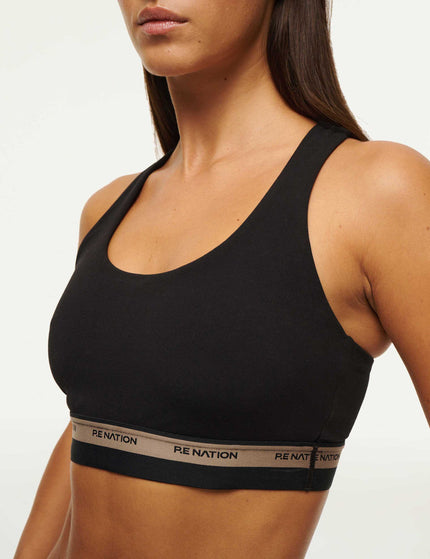 PE Nation Avant Sports Bra - Blackimage2- The Sports Edit