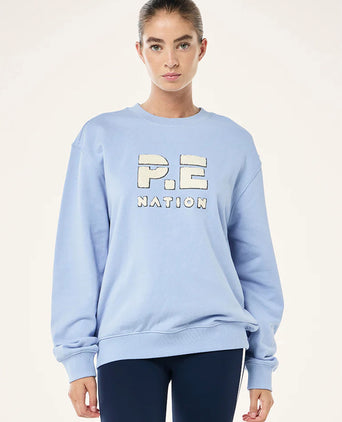 Heads Up Boucle Sweat - Dusty Blue