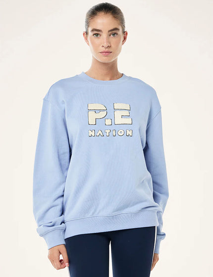 PE Nation Heads Up Boucle Sweat - Dusty Blueimages4- The Sports Edit