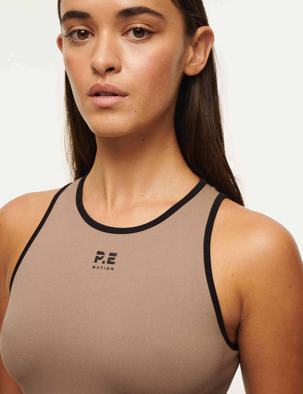 PE Nation Restore Seamless Tank - Fossilimage2- The Sports Edit