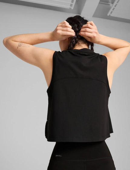 PUMA Cloudspun Sleeveless Tank - Black/Whiteimage2- The Sports Edit