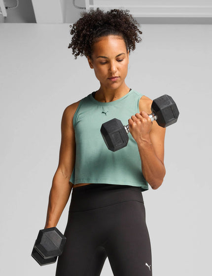 PUMA Cloudspun Sleeveless Tank - Green Moon Heatherimage1- The Sports Edit