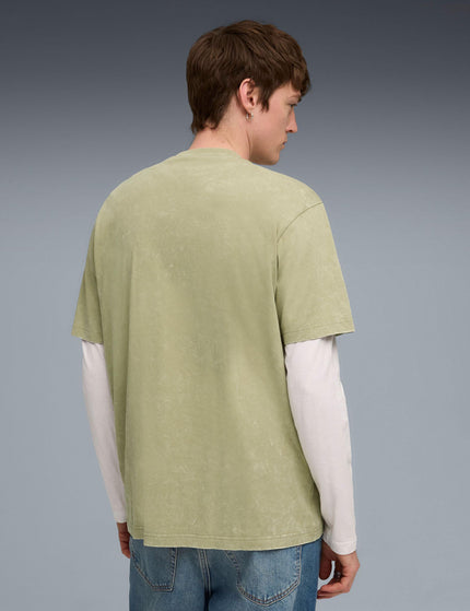 PUMA Essentials Elevated Relaxed Wash Tee - Lux Armyimage2- The Sports Edit