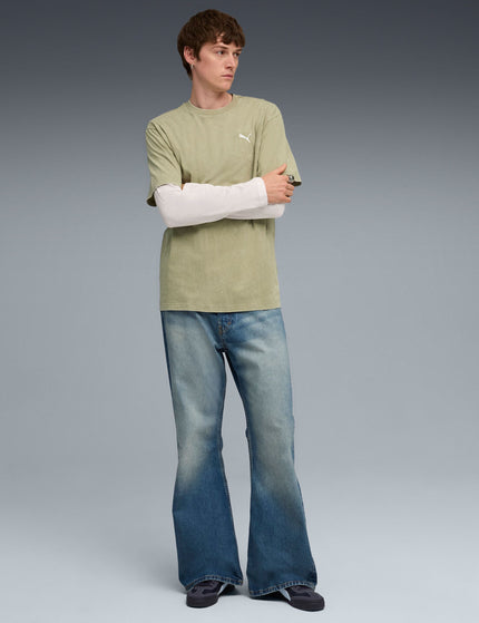 PUMA Essentials Elevated Relaxed Wash Tee - Lux Armyimage3- The Sports Edit