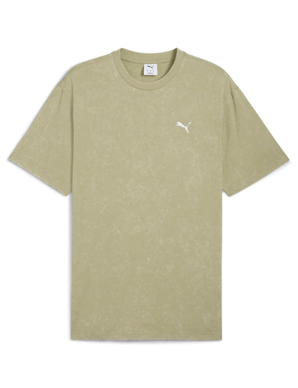 PUMA Essentials Elevated Relaxed Wash Tee - Lux Armyimage4- The Sports Edit
