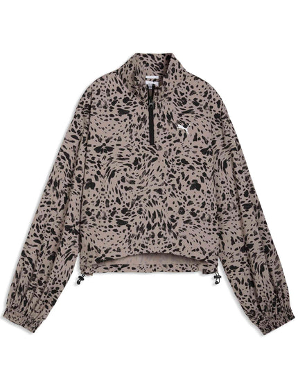 PUMA Essentials Graphic Relaxed Printed Woven Half-Zip - Sandstoneimages4- The Sports Edit