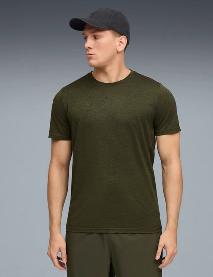 PUMA TAD Essentials Heather Cat Tee - Dark Olive Heatherimage1- The Sports Edit