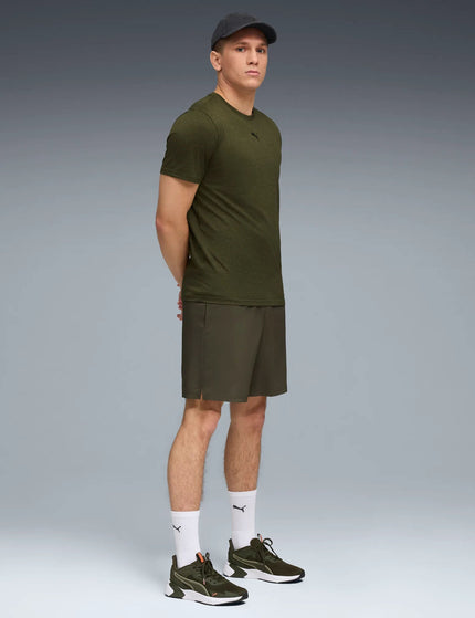 PUMA TAD Essentials Heather Cat Tee - Dark Olive Heatherimage3- The Sports Edit