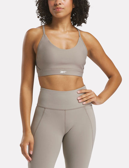 Reebok Lux Strappy Sports Bra - Gritty Greyimage1- The Sports Edit