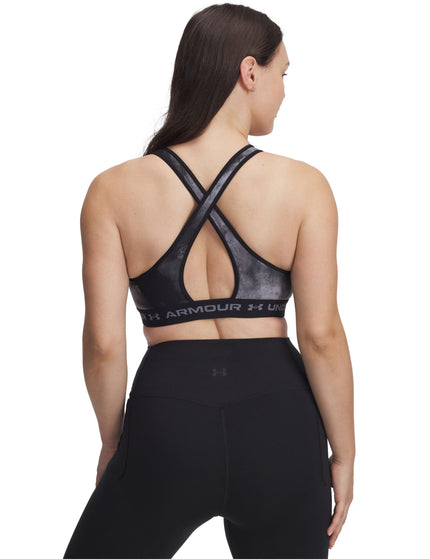 Under Armour Armour Mid Crossback Printed Sports Bra - Black/Titan Greyimage4- The Sports Edit