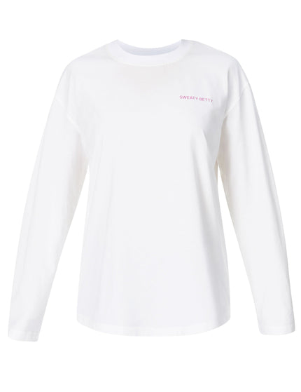 Sweaty Betty Sweaty Betty Logo Long Sleeve T-Shirt - Lily Whiteimage6- The Sports Edit