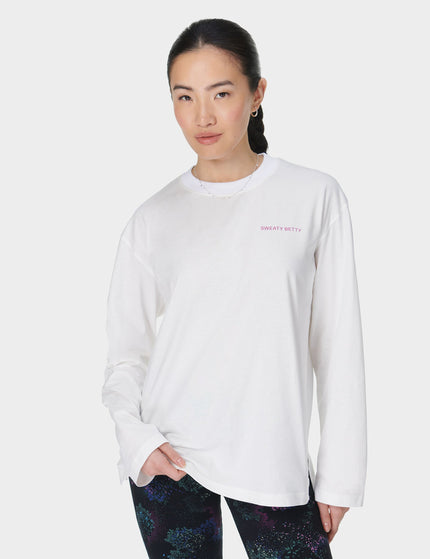 Sweaty Betty Sweaty Betty Logo Long Sleeve T-Shirt - Lily Whiteimage1- The Sports Edit