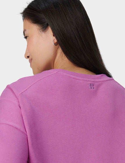 Sweaty Betty After Class Crop Sweatshirt - Allium Pinkimage5- The Sports Edit