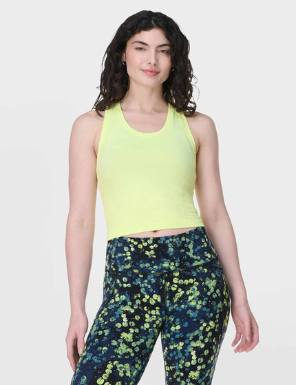 Sweaty Betty Athlete Crop Seamless Gym Vest - Pomelo Greenimage1- The Sports Edit