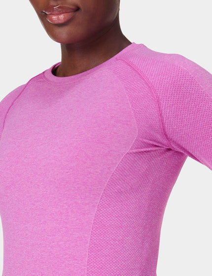 Sweaty Betty Athlete Seamless Gym Long Sleeve Top - Allium Pink/Nerine Pink Marlimage5- The Sports Edit