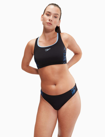 SPEEDO Placement Bikini - Black/Blueimage1- The Sports Edit