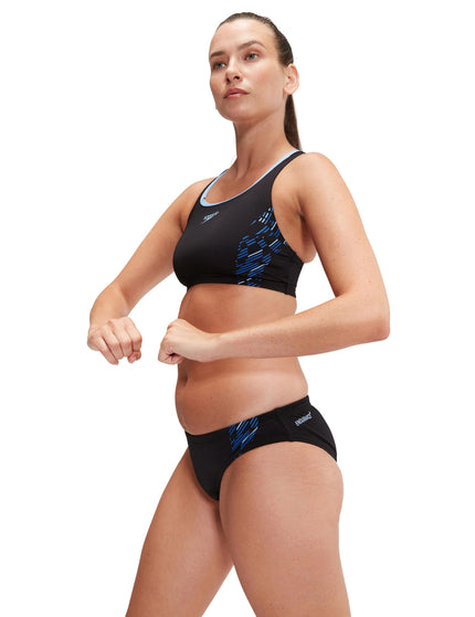 SPEEDO Placement Bikini - Black/Blueimage3- The Sports Edit