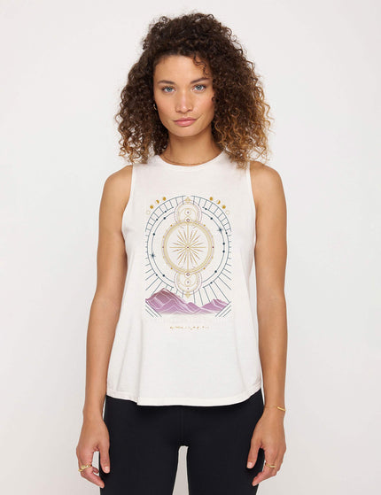 Spiritual Gangster Abundance Jade Muscle Tank - Whiteimage1- The Sports Edit