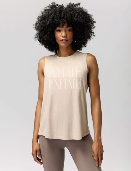 Spiritual Gangster Exhale Jade Muscle Tank - Sandstoneimage1- The Sports Edit