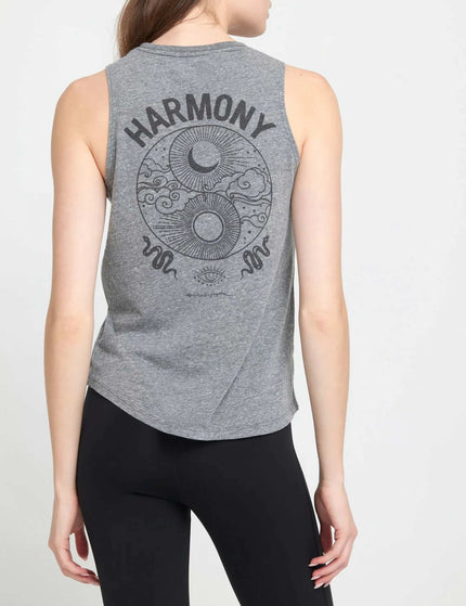 Spiritual Gangster Harmony Jade Muscle Tank - Heather Greyimage3- The Sports Edit